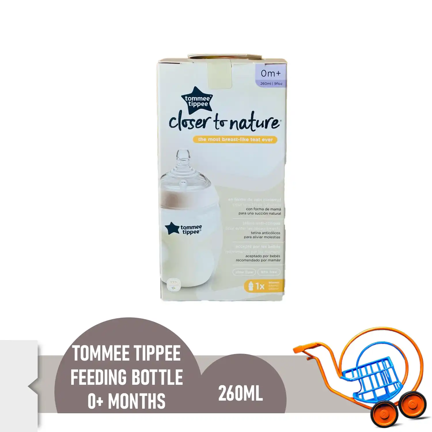 Tommee tippee feeding bottles 0+ months 260ml