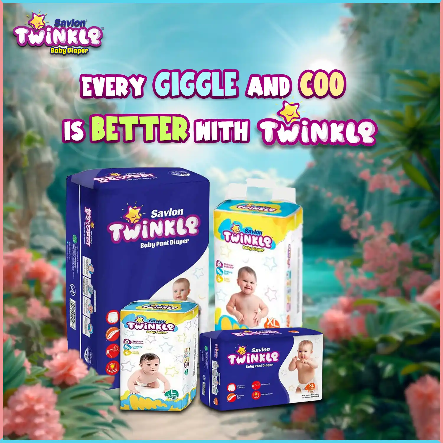 Twinkle Baby Pants Diaper (0-8Kg) - S