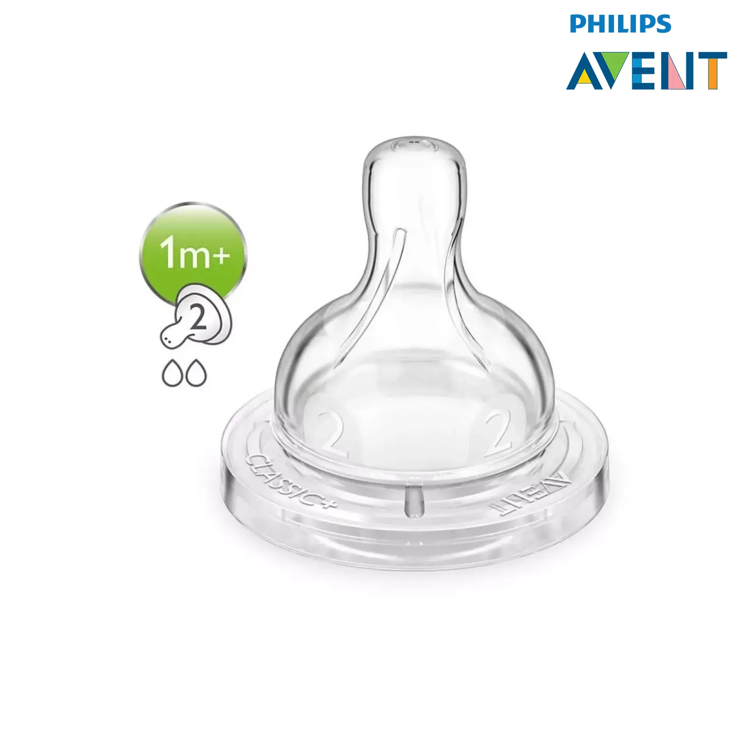 Classic+2 Bottle Teats Newborn Slow Medium Fast Flow 1m+