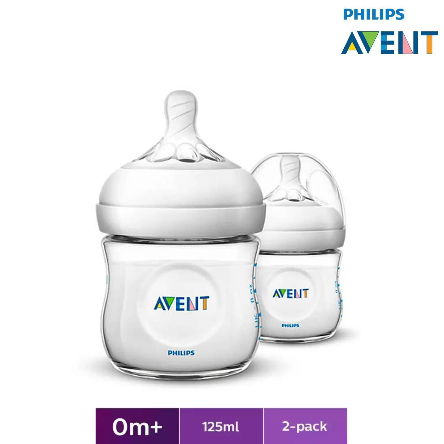 Philips Avent Natural Feeding Bottles 0m+ 125ml Double