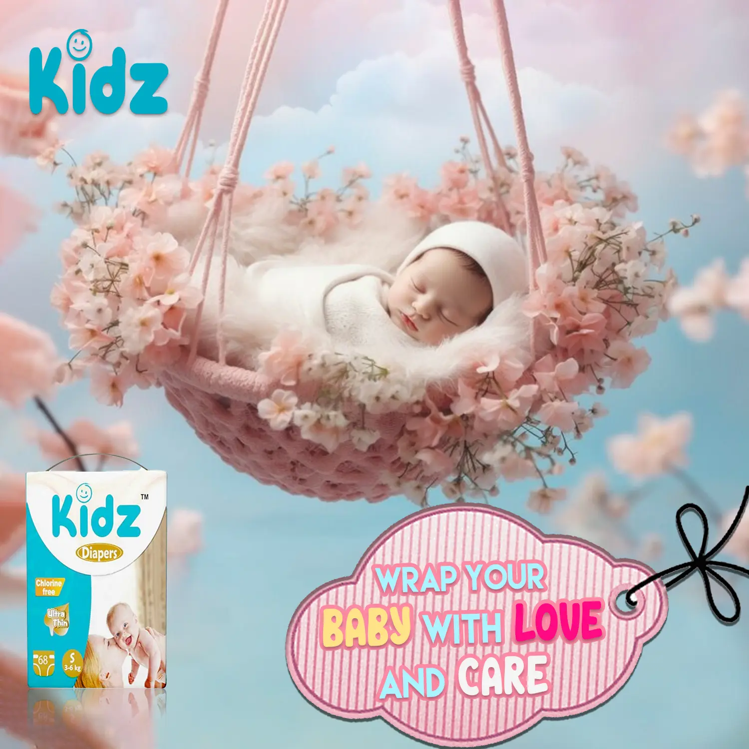 Kidz Baby Diaper Pants Style (5-10Kg) M 60pcs