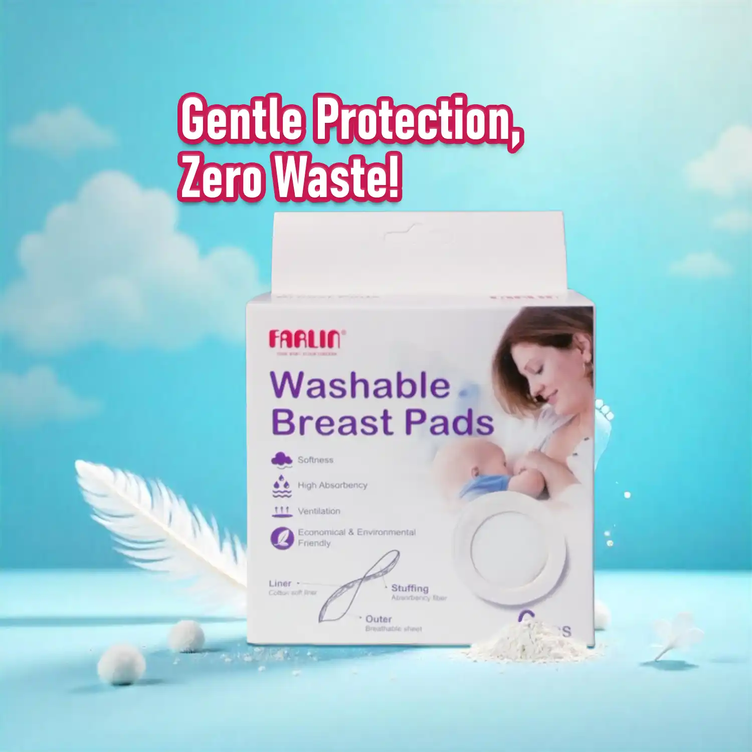 Farlin Washable Breast Pads 6pcs