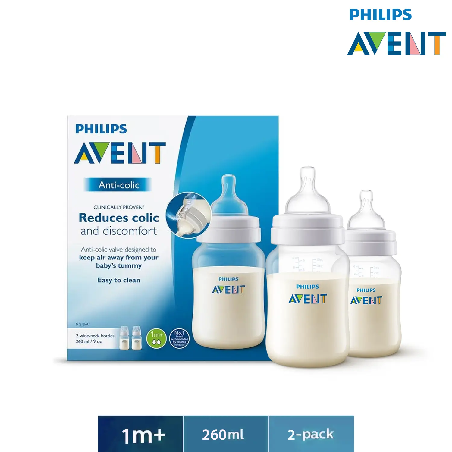 Philips Avent Anti-colic Bottle 1m+ 260 ml Double