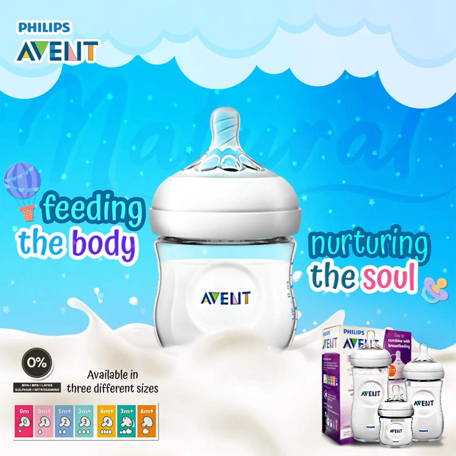 Philips Avent Natural Feeding Bottles 0m+ 125ml Double