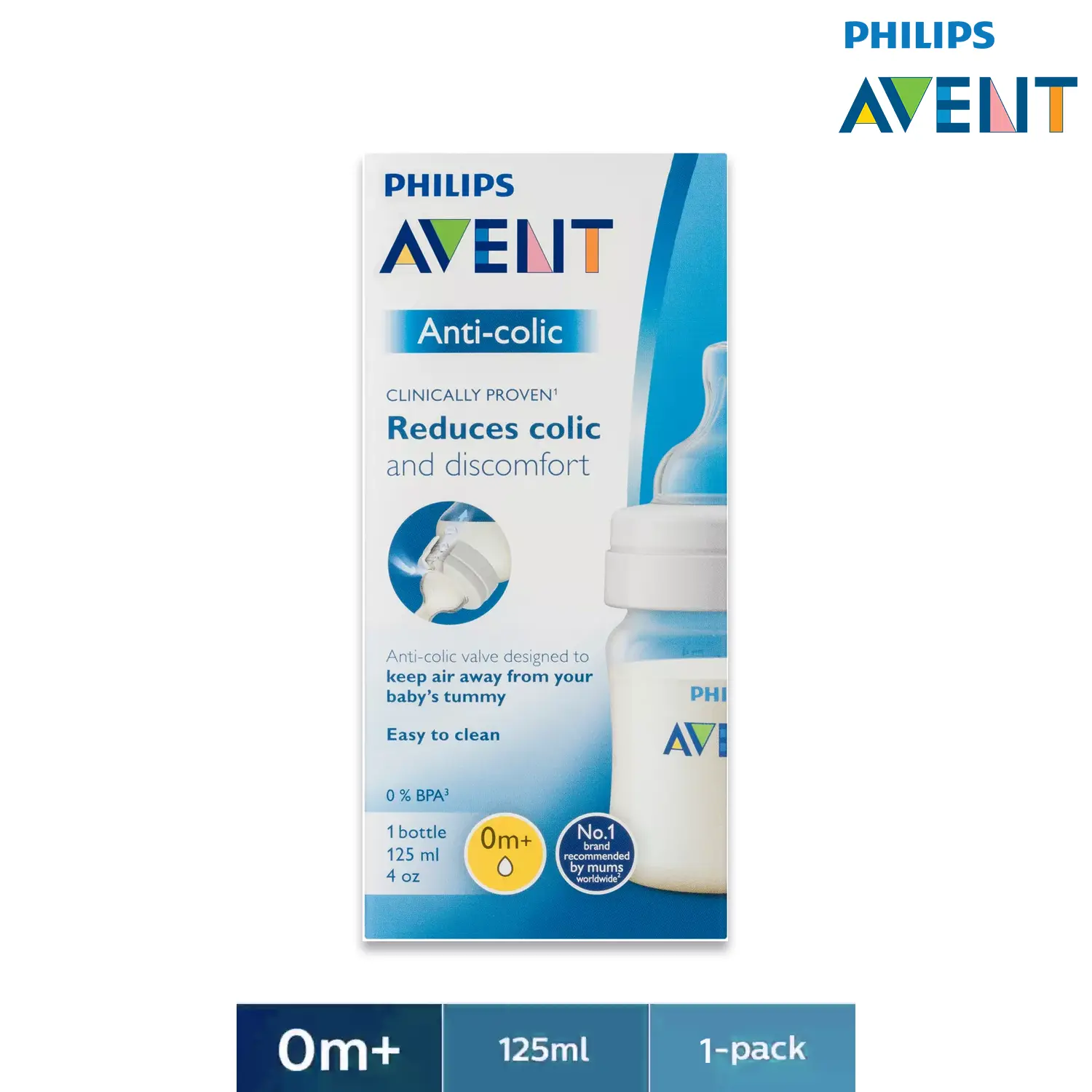 Philips Avent Anti-Colic Bottle 0m+ 125 ml Single