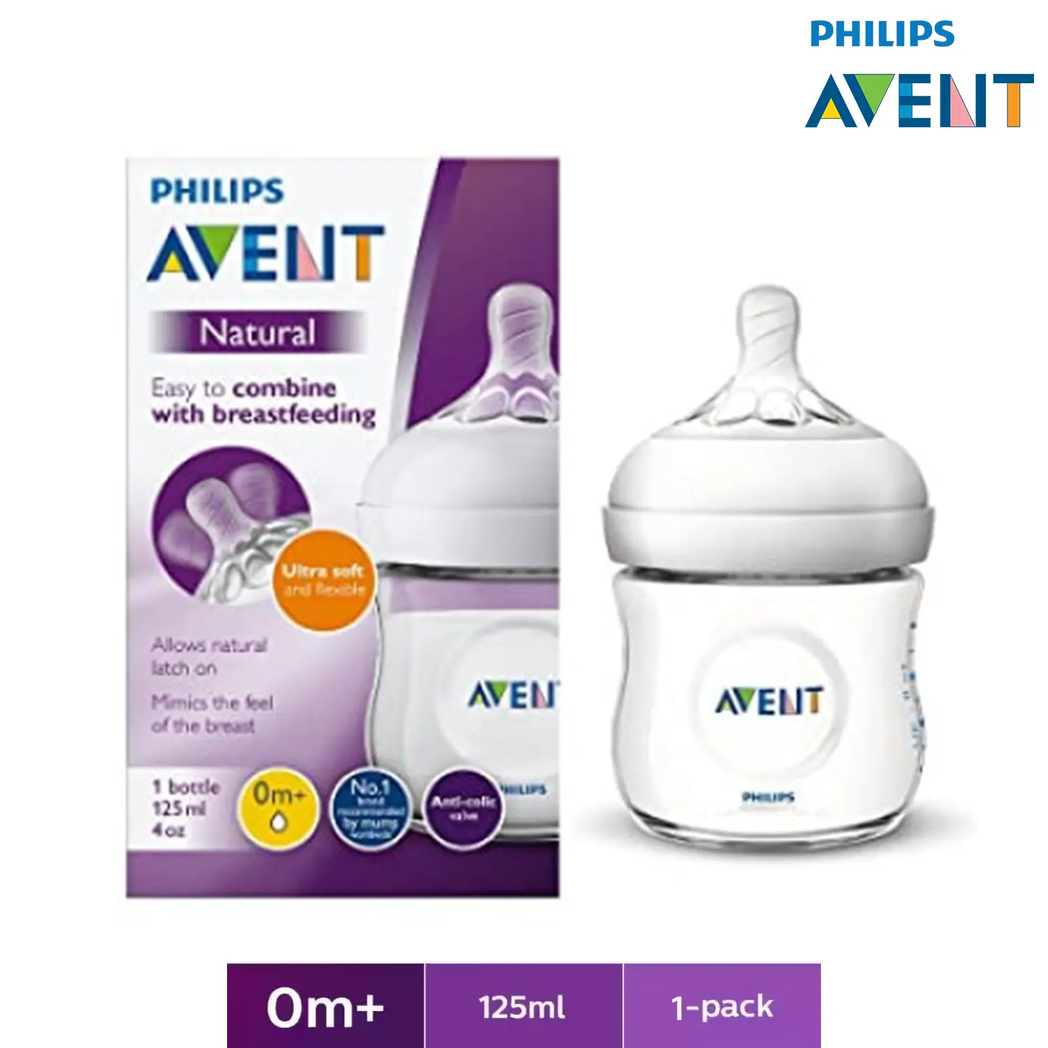 Philips Avent Natural Feeding Bottle 125ml Single