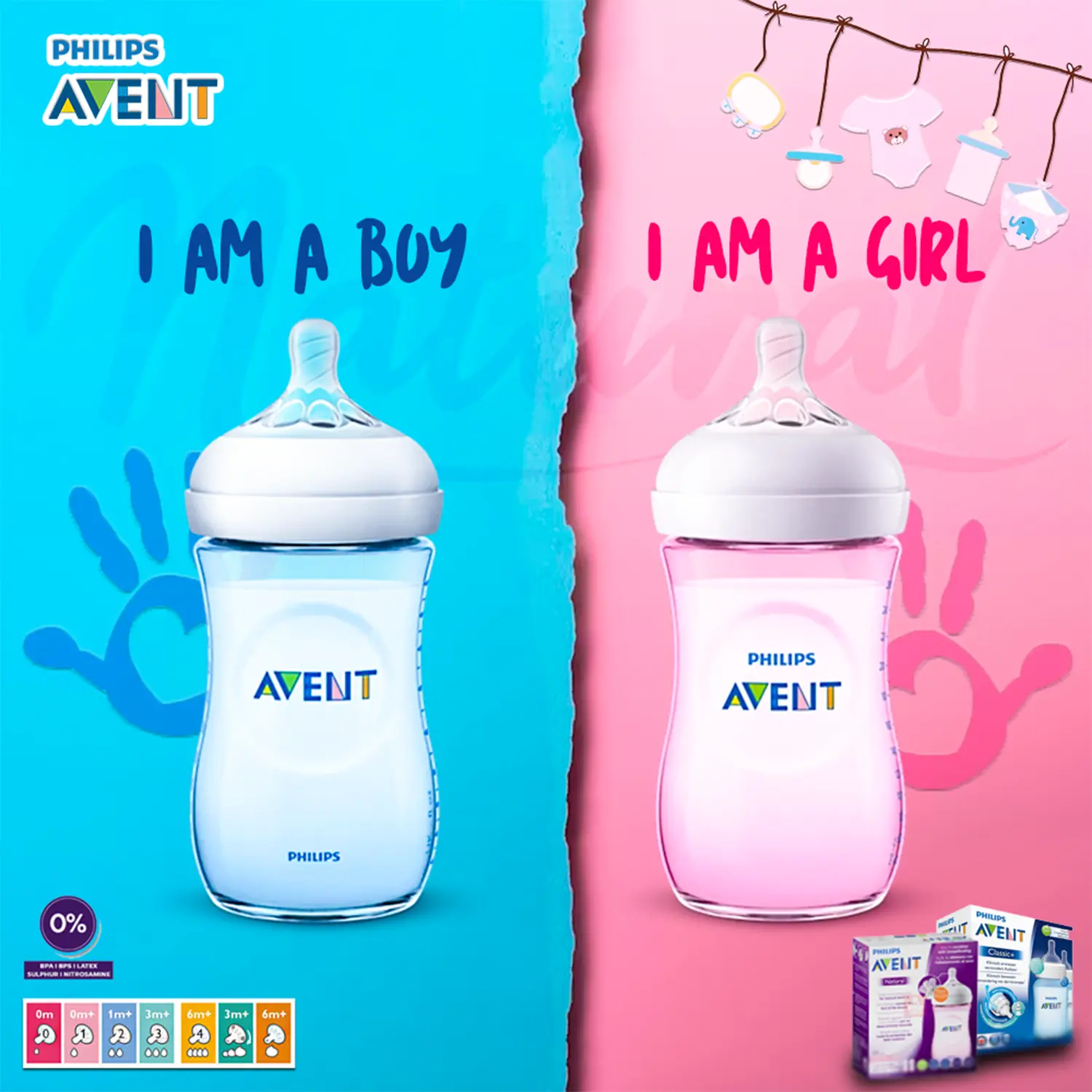 Philips Avent Natural bottle Blue 260ml Single